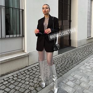 NWT Zara Laminated Heeled Boots